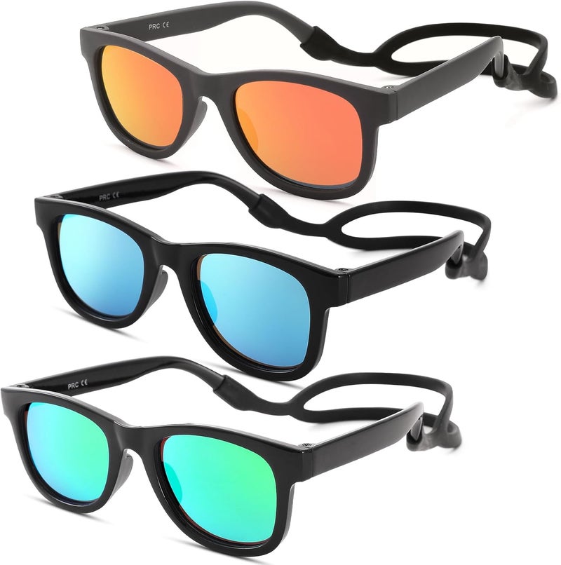 COASION Bendable Flexible Polarized Newborn Baby Sunglasses with Silicon Strap for Infant Boys Girls Age 0-12 Months CA9042 - Image 1